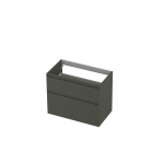 INK Wastafelonderkast - 80x45x65cm - 2 lades - greeploos - MDF lak - Mat beton groen SW693285