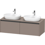 Duravit ketho meuble sous 2 lavabos avec plaque console et 2 tiroirs pour double lavabo 140x55x45.9cm avec poignées anthracite basalte mate SW771989