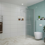 Fortifura Galeria Douche à l'italienne - 80x200cm - verre nervuré - Blanc mat SW877021
