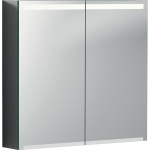 Geberit Option spiegelkast – 75x70x15 cm – directe LED boven – 2 deuren – Zilver SW417201