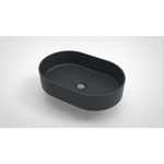 Arcqua Case waskom - 55x36cm - Ovaal - Cast marble Antraciet Mat SW767306