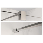 Fortifura Galeria barre de renfort rallongée 200cm pour douche à l'italienne - avec kit de fixation - Inox brossé SW927769