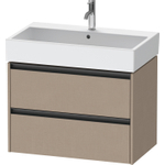 Duravit Ketho.2 Wastafelonderbouwkast - met 2 laden - 78.4x46x54.9cm - met grepen antraciet - linnen mat SW772396