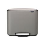 Brabantia Bo Poubelle à pédale - 36 litres - seau intérieur en plastique - mineral concrete grey SW1117442