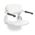 Handicare Handicare Linido siège de douche avec dossier et accoudoirs avec assise en plastique rabattable blanc 0606499