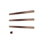 Hotbath &MORE Handdoekradiator - 80x57cm - soft square - 3 stangen - horizontaal - met schakelaar - PVD - geborsteld koper SW1245813