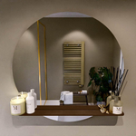 Mondiaz SPOT miroir – Ø 90 cm – avec tablette – Rust (brun) SW1235604