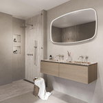 INK SP31 miroir – 140 x 80 cm – LED directe tout autour – chauffage de miroir – Blanc mat SW956009