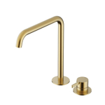 Hotbath Ace Wastafelmengkraan - hoog - opbouw - draaibare uitloop - zonder waste - PVD - geborsteld messing goud SW1117604
