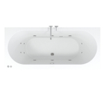 Riho Easypool 3.1 Carolina baignoire balnéo 180x80cm droite hydro 6+4+2 commande pneumatique pieds et bonde inclus blancs SW699373