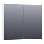 BRAUER Plain Spiegelkast - 80x70x15cm - 2 links/rechtsdraaiende spiegeldeuren - MDF - mat wit SW393105