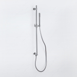 Fortifura Calvi Glijstangset - geïntegreerde - wandaansluitbocht - doucheslang glad- - staaf handdouche - PVD - geborsteld gunmetal (antraciet) SW1210171