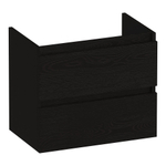 BRAUER Joy wastafelonderkast ondiep - 60x39x50cm - 2 softclose lades - greeploos - 1 sifon uitsparing - Timber Black SW1201212