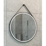 Wiesbaden cinto miroir rond avec bandeau, éclairage led, dimmable et miroir chauffant 80 cm noir mat SW767397