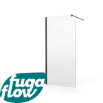 FugaFlow Efficiente Vetro Paroi de douche italienne 30x200cm Verre de sécurité 8mm anticalcaire Noir mat SW1123614