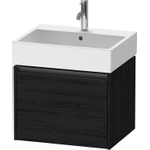 Duravit Ketho.2 Wastafelonderbouwkast - met 1 lade - 58.4x46x44cm - met greep antraciet - eiken zwart mat SW772861