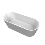 Arcqua Santo baignoire îlot demi-encastrée 178x80cm acrylique brillant blanc SW857163