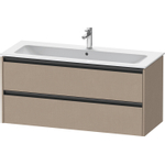 Duravit Ketho.2 Wastafelonderbouwkast - met 2 laden - voor enkele wastafel - 121x48x55cm - met grepen antraciet - linnen mat SW772399