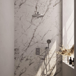 Brauer Douche pluie encastrée brossée Carving - douche principale 30cm - bouton Carving - douchette ronde 3 positions - PVD - inox brossé SW716095