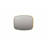 INK SP30 spiegel - 120x4x80cm contour in stalen kader incl indir LED - verwarming - color changing - dimbaar en schakelaar - geborsteld mat goud SW956046