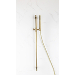 Fortifura Calvi glijstangset met staafhanddouche, gladde doucheslang - PVD - geborsteld messing (goud) SW816256