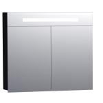 BRAUER Double Face Armoire de toilette 80x70cm éclairage LED et 2 portes pivotantes Noir SW24965