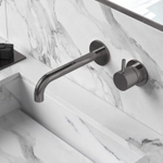 Hotbath Cobber afbouwdeel inbouw wastafelmengkraan met 18 cm uitloop zwart chroom SW229664