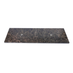Saniclass Dark Emperador plan sous vasque - 140x46cm - sans trous de robinet - 2 découpes pour siphon - pierre naturelle marbrée SW1242393