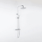 FortiFura Calvi Ensemble de douche pluie - thermostatique - pommeau 25cm - douchette ronde - Chrome SW999804