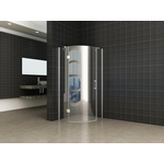 Cabine de douche Wiesbaden Sphere 90x90x200cm quart de rond chrome verre 8mm à charnière gauche revêtement NANO SW10428