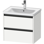 Duravit Ketho.2 Wastafelonderbouwkast - met 2 laden - 63.4x45.5x54.9cm - met grepen antraciet - wit mat SW772304