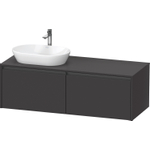 Duravit Ketho 2 meuble sous-lavabo avec plan de console inclus avec 2 tiroirs pour vasque à gauche 140x55x45.9cm avec poignées graphite anthracite super mat SW772953