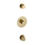 Hotbath Cobber Afbouwdeel inbouwthermostaat - met 2 stopkranen - geborsteld messing goud SW73620