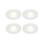 QAZQA Shed Spot encastrable - lot de 4 - 8.5x8.5cm - IP54 - Rond - Blanc SW1210155