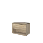 Proline top ensemble de meubles de salle de bains 80x46x55.2c avec meuble avec étagère en chêne brut SW350393