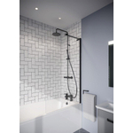 Crosswater Clear 6 Fixed Badwand - 90x150cm - links - /rechts - Matt Black SW876130