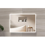 H&R Badmeubelen Mikado spiegel – 100x70 cm – indirecte LED rondom – spiegelverwarming – Zilver SW997262