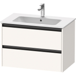 Duravit ketho 2 meuble sous lavabo avec 2 tiroirs 81x48x55cm avec poignées blanc anthracite super mat SW772751