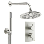 Crosswater MPRO inbouw regendoucheset – Ø30 cm hoofddouche – staafhanddouche – 2 hendels – RVS geborsteld SW1472612