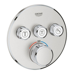 Grohe Grohtherm SmartControl Inbouwkraan - thermostatisch - met omstel voor 3 functies - rond - Supersteel (RVS) SW225097