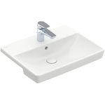 Villeroy & Boch Avento lavabo à poser devant cloison - 55x36cm - 1 trou de robinet avec trop-plein blanc SW106444