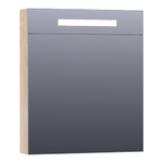 BRAUER Promise Deluxe Armoire de toilette 59x70x15cm éclairage intégré rectangulaire 1 portes pivotantes MFC Forest Wheat SW371686