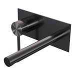 BRAUER Stripe Inbouw Wastafelmengkraan - rechte uitloop en afdekplaat - model A2 - gunmetal geborsteld PVD SW1435188