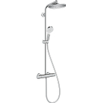 Hansgrohe Crometta s 240 - 1jet - showerpipe: - met Ecostat - 1001 CL douchekraan thermostatischHOH=15cm - met S - 24 - thermostaat - hoogglans chroom SW73210