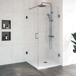 BRAUER Void douchecabine - 90x90x200cm - draaideur - helder glas - incl. glascoating - gunmetal geborsteld PVD SW724032