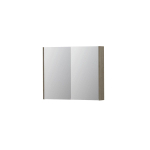 INK SPK2 armoire de toilette – 90 x 74 x 14 cm – 2 portes, portes-miroir double face – Chêne Greige SW353371