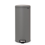 Brabantia NewIcon Poubelle à pédale - 30 litres - seau intérieur en plastique - mineral concrete grey SW1117492