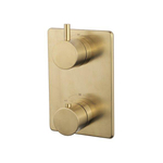 Wiesbaden Caral Ensemble de finition thermostat encastré 2 voies en laiton brossé PVD SW373298