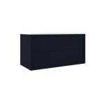 Saniclass Prime Core Wastafelonderkast - 100x55x45cm - 2 lades - push to open - MDF - mat marine blauw SW892686