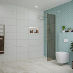 Fortifura Galeria inloopdouche - 50x200cm - rookglas - wandarm - PVD - geborsteld RVS SW876898